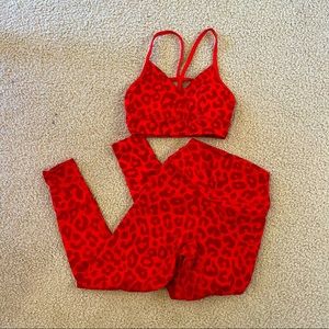 Balance Athletica Red leopard Luxe Velvet set XS